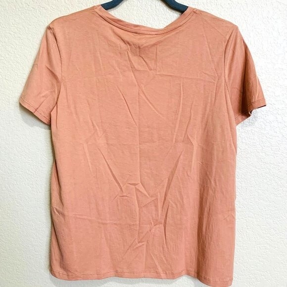 ZARA peach top short sleeve half sheer pleat on front top size S boho normcore - Picture 2 of 9